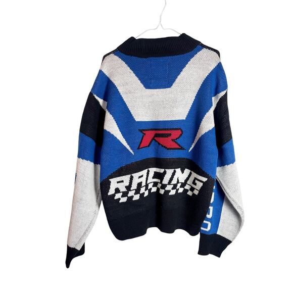 NWT Racing Zip-Up Sweater by Copper Rivet, Sz. M - Picture 6 of 7